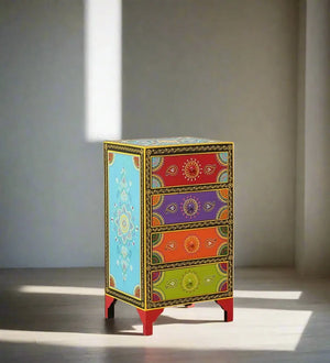 Mahrani Wooden Handpainted Console & Side Table