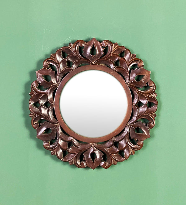 Multicolour Handpainted Wooden Decorative Wall Mirror