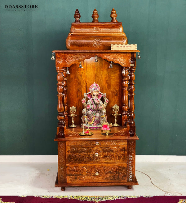 Navratri pujan essential -60" South Indian Style Saagwan Sheesham Wood Pooja Mandap