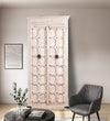 Rustic White Wooden HandCarved Wardrobe & Almirah