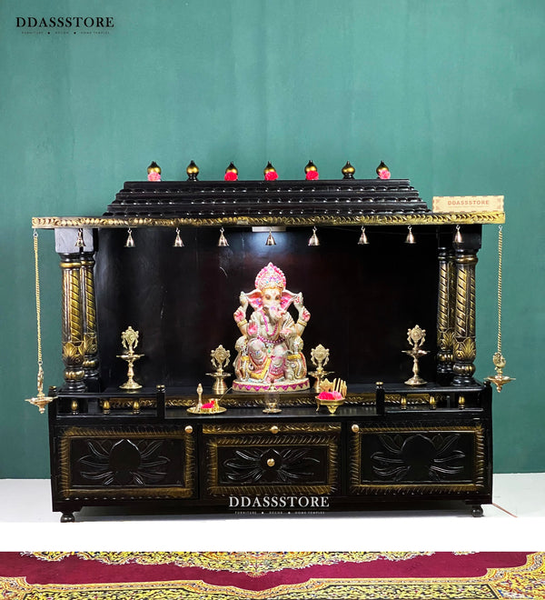 South Indian Style Solid Sheesham Wood Pooja Mandapam