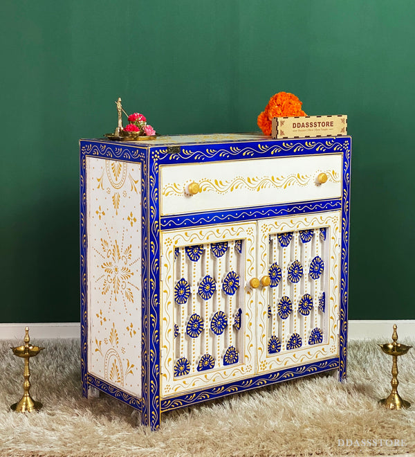 Wooden Puja Temple Cabinet for Home | WT2425Cabinet_WB - D'DASS Store