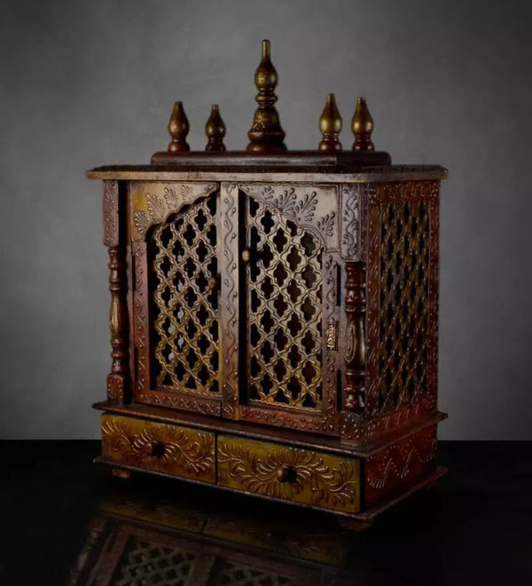 Wall Hanging Puja Temple Sheesham and MDF Wooden For Home