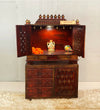 Wooden Pooja Temple & Puja Mandap with Cabinet for Home