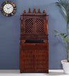 Wooden Pooja Temple & Puja Mandap with Cabinet for Home