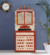 Wooden Pooja Temple & Puja Mandap with Cabinet for Home
