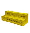 Yellow Handpainted Steps Altar for Wooden Home Temple | GOLU Stand Kolu Padi (Set of 2) - D'DASS Store