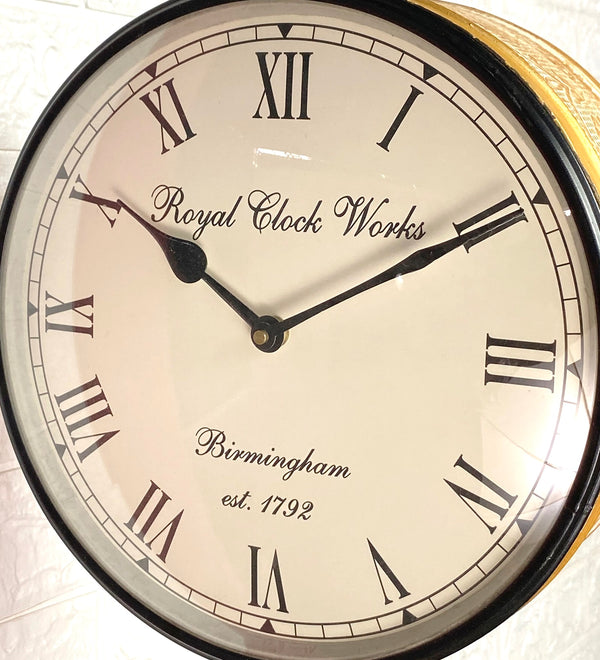 12" Golden Classic Double Sided Platform Wall Clock - D'DASS Store
