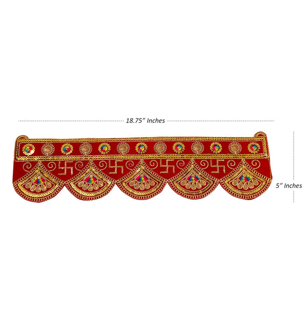 18" Handmade Bandarwal Torans for Entrance Door | Temple Decoration Items | Mandir Bandhanwar for Home|puja Room Decoration Items for Home | Diwali Decoration Item Door Hanging Toranam for Pooja Room - D'DASS Store