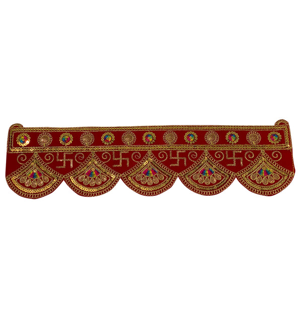 18" Handmade Bandarwal Torans for Entrance Door | Temple Decoration Items | Mandir Bandhanwar for Home|puja Room Decoration Items for Home | Diwali Decoration Item Door Hanging Toranam for Pooja Room - D'DASS Store