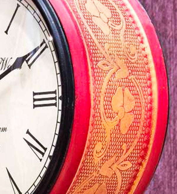 12" Red Golden Classic Double Sided Platform Wall Clock - D'DASS Store