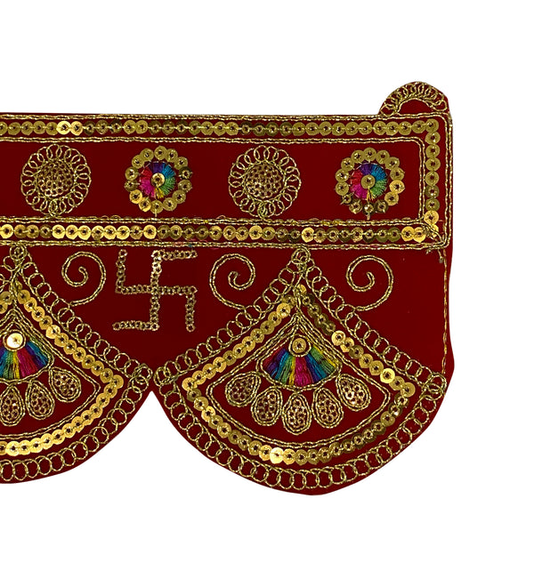 18" Handmade Bandarwal Torans for Entrance Door | Temple Decoration Items | Mandir Bandhanwar for Home|puja Room Decoration Items for Home | Diwali Decoration Item Door Hanging Toranam for Pooja Room - D'DASS Store