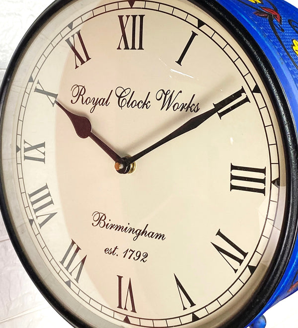 12" Blue Classic Double Sided Platform Wall Clock - D'DASS Store