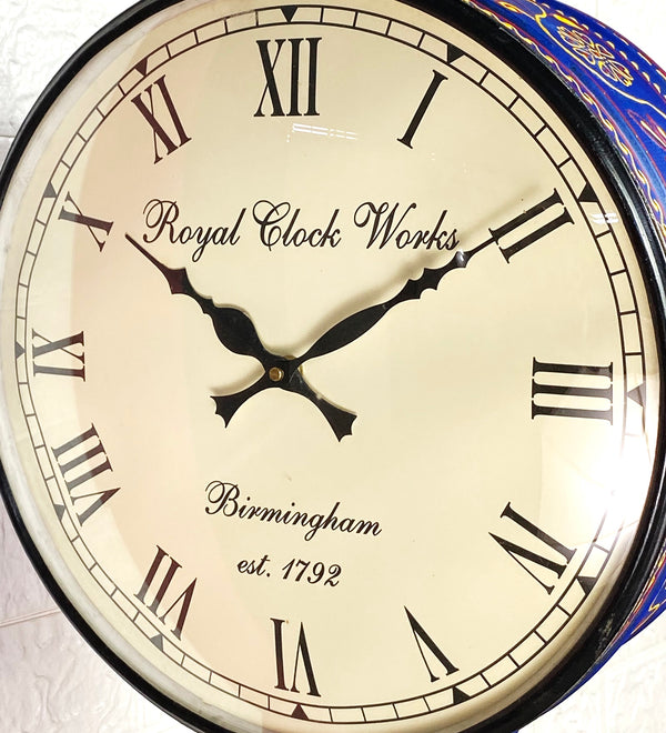 12" Classic Blue Double Sided Platform Wall Clock - D'DASS Store