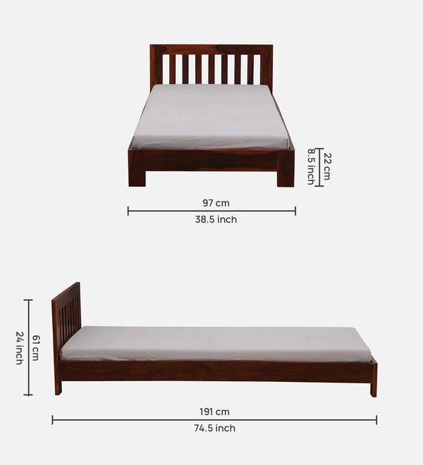 Low Rest Solid Wood Single & Double Size Bed - D'DASS Store