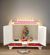 Sheesham Wood MDF Pooja Mandap with Gopuram for Home | DDASSWT3211WRD