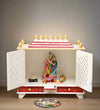 Sheesham Wood MDF Pooja Mandap with Gopuram for Home | DDASSWT3211WRD - D'DASS Store