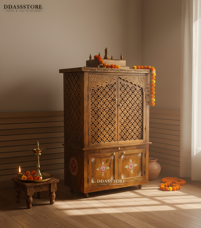 Solid Sheesham Wooden Pooja Mandir and Mandap with Gopuram | DDASSWTSolid-14