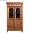 Walnut Rustic Solid wood HandCarved Bookshelf with Storage - D'DASS Store