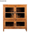 Honey Rustic Solid wood HandCarved Crockery unit for Kitchen - D'DASS Store