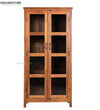 Natural Rustic Solid wood HandCarved Bookshelf with Storage