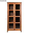 Natural Rustic Solid wood HandCarved Bookshelf with Storage - D'DASS Store