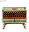 Multicolor Handpainted Solid wood HandCarved Bedside Table for Bed - D'DASS Store