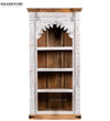 White Rustic Solid wood HandCarved Bookshelf with Storage