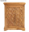 Rustic Natural Solid wood HandCarved Bedside Table for Bed - D'DASS Store