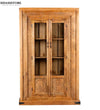 Natural Rustic Solid wood HandCarved Bookshelf with Storage - D'DASS Store