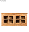 Natural Rustic Solid wood HandCarved Bookshelf with Storage