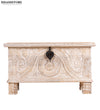 Distressed Solid wood HandCarved Decorative Wooden Trunk & Storage Box