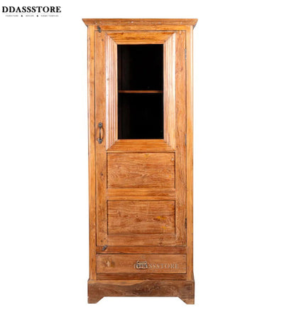 Natural Rustic Solid wood HandCarved Crockery unit for Kitchen - D'DASS Store