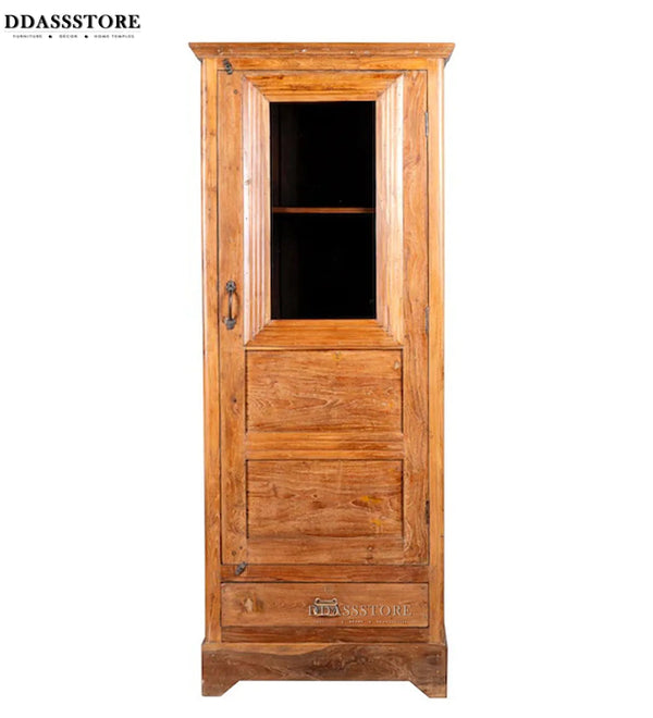 Natural Rustic Solid wood HandCarved Crockery unit for Kitchen - D'DASS Store