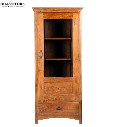 Natural Rustic Solid wood HandCarved Crockery unit for Kitchen - D'DASS Store