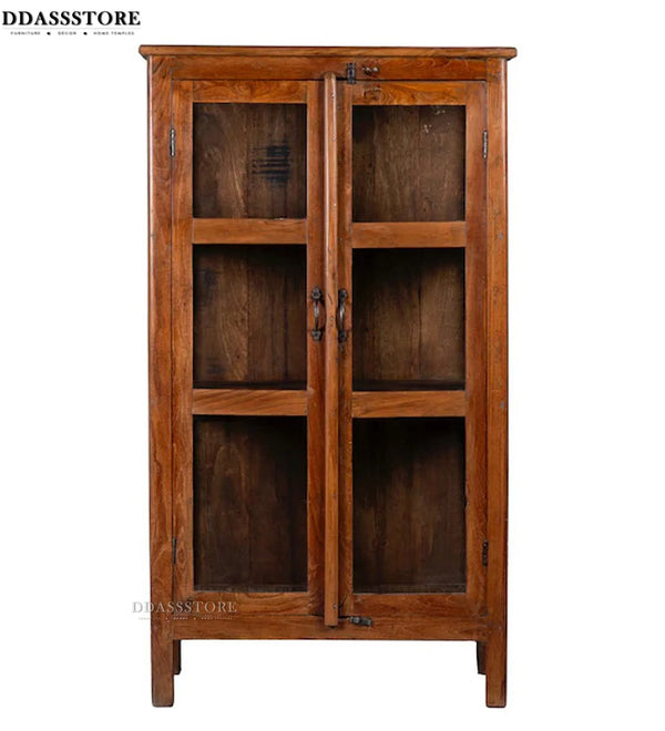 Natural Rustic Solid wood HandCarved Crockery unit for Kitchen - D'DASS Store