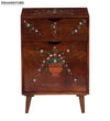 Multicolor Handpainted Solid wood HandCarved Bedside Table for Bed - D'DASS Store