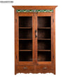 Natural Rustic Solid wood HandCarved Bookshelf with Storage