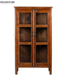 Dark Rustic Solid wood HandCarved Bookshelf with Storage - D'DASS Store