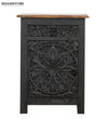 Distressed Grey Solid wood HandCarved Bedside Table for Bed - D'DASS Store