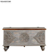 Rustic GreySolid wood HandCarved Decorative Wooden Trunk & Storage Box