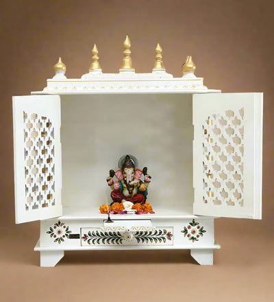 Sheesham MDF Wooden Pooja Temple Puja Mandap For Home | DDASSWT2412WGD - D'DASS Store