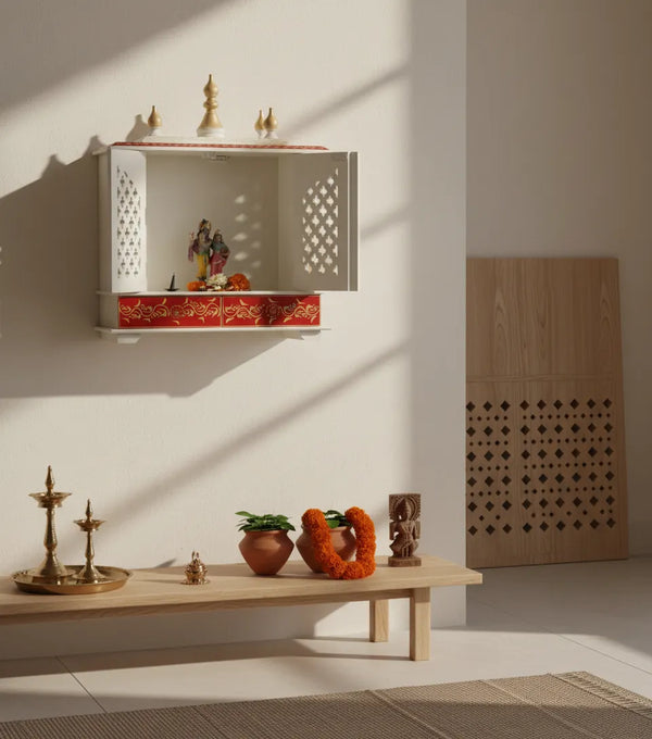 Wall Hanging Puja Temple Sheesham and MDF Wooden For Home | DDASSWT1822WRD - D'DASS Store