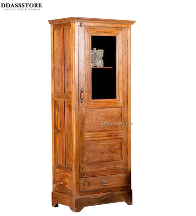 Natural Rustic Solid wood HandCarved Crockery unit for Kitchen - D'DASS Store