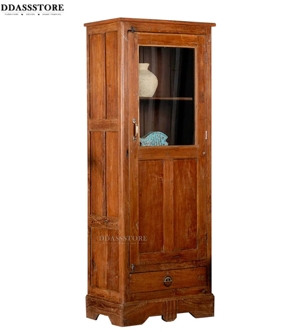 Natural Rustic Solid wood HandCarved Crockery unit for Kitchen - D'DASS Store