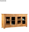 Natural Rustic Solid wood HandCarved Bookshelf with Storage