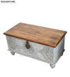 Rustic GreySolid wood HandCarved Decorative Wooden Trunk & Storage Box