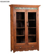 Natural Rustic Solid wood HandCarved Bookshelf with Storage