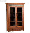 Natural Rustic Solid wood HandCarved Bookshelf with Storage - D'DASS Store