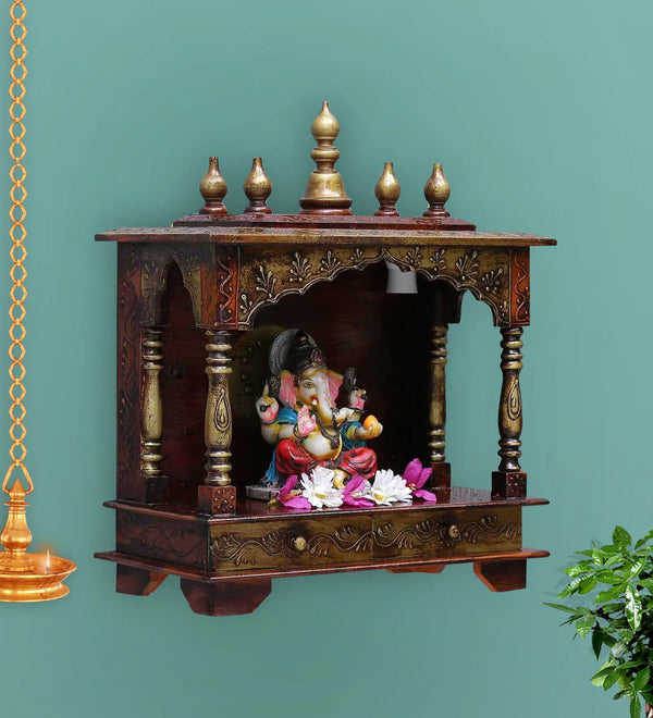 Wall Hanging Puja Temple Sheesham and MDF Wooden For Home | DDASSWT01 - D'DASS Store